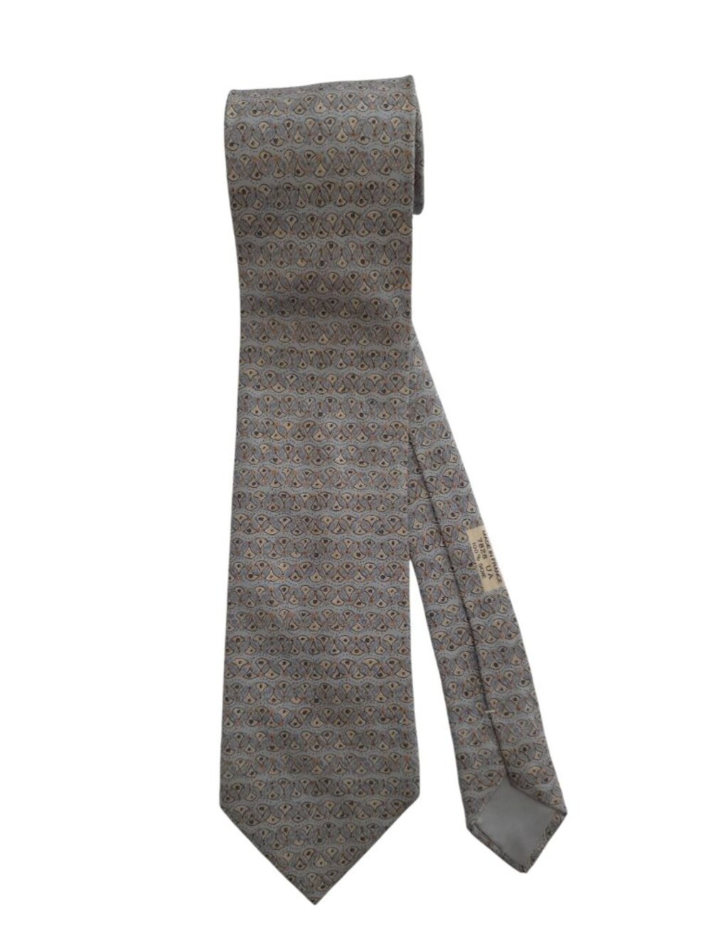 Hermès Paris 100% Silk Gray Tie w/ Abstract Geometric Pattern - 7828 UA - France